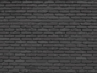 Brick wall, black relief texture with shadow, vector background illustration
