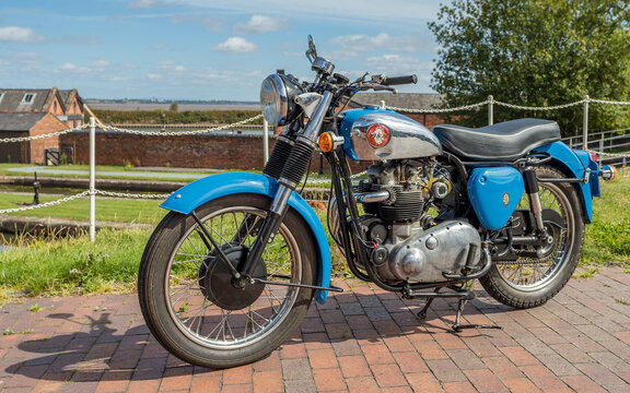 Blue BSA Motorcycle