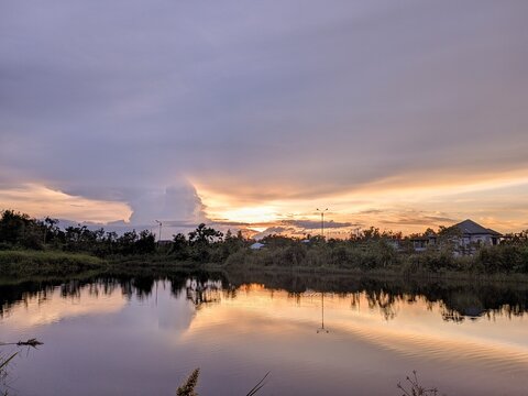 sunset on the lake