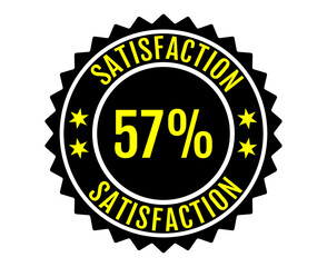 57% Satisfaction Sign Vector transparent background
