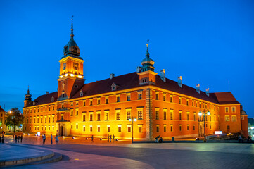 Fototapeta na wymiar Baroque-classicist royal castle in Warsaw, Masovian Voivodeship, Poland