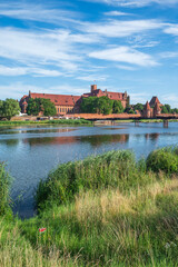 The largest brick castle in the world - Malbork Castle on the Nogat River, Poland