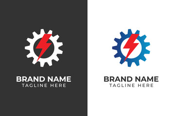 Fototapeta premium logo gear power with gradient color template design 