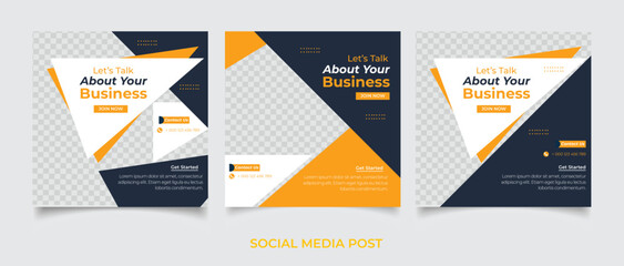 Creative business marketing banner for social media post template	