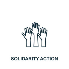 Solidarity Action icon. Line simple line Protest icon for templates, web design and infographics