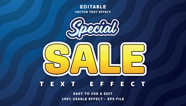 special sale editable text effect with modern and simple style, usable for logo or campaign title