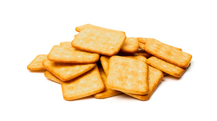 Fototapeta na wymiar Crackers or biscuits. Cookies isolated
