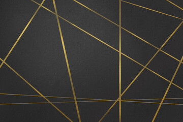 黒の背景に金色の直線。ネットワークやテクノロジー。上品でクールなイメージのテンプレート。