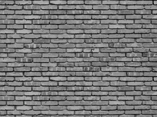 Brick wall, black relief texture with shadow, vector background illustration