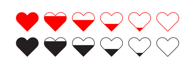 Love indicator icons design vector. Valentine hearth symbol illustration.