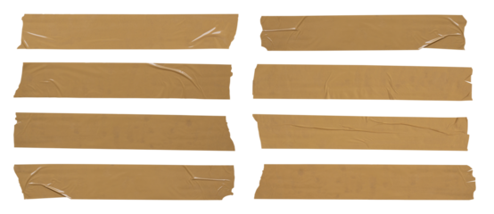 Adhesive tape or masking tape pieces isolated on white background. Object with clipping path