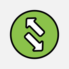 Exchange arrow icon in filled line style, use for website mobile app presentation