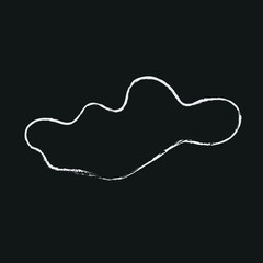 Doodle cosmos illustration in childish style. Hand drawn abstract space cloud. Black and white.