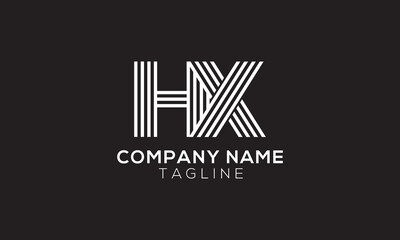 Letter HX minimal vector design template