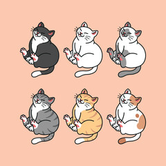 CUTE CATS IN DIFFERENT COLORS COLLECTION SET