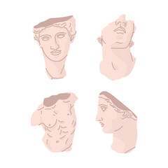 ANCIENT GREEK STATUES VECTOR COLLECTION