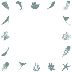 Fototapeta premium Creative square frame, minimalist decorative composition, .fancy pattern