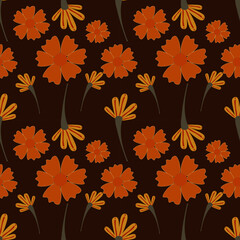 Flower  vector ilustration seamless patern.Great for textile,fabric,wrapping paper,and any print.Vintages style.