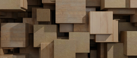 Blocks abstract background with wood texture