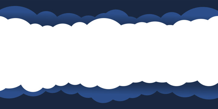 Thick Wide Mass of Clouds - Background Design Template  with Copyspace, Room, Place for Your Text - Applicable as a Base for Posters, Flyers, Postcards, Headers or Web Banners - Vector Illustration