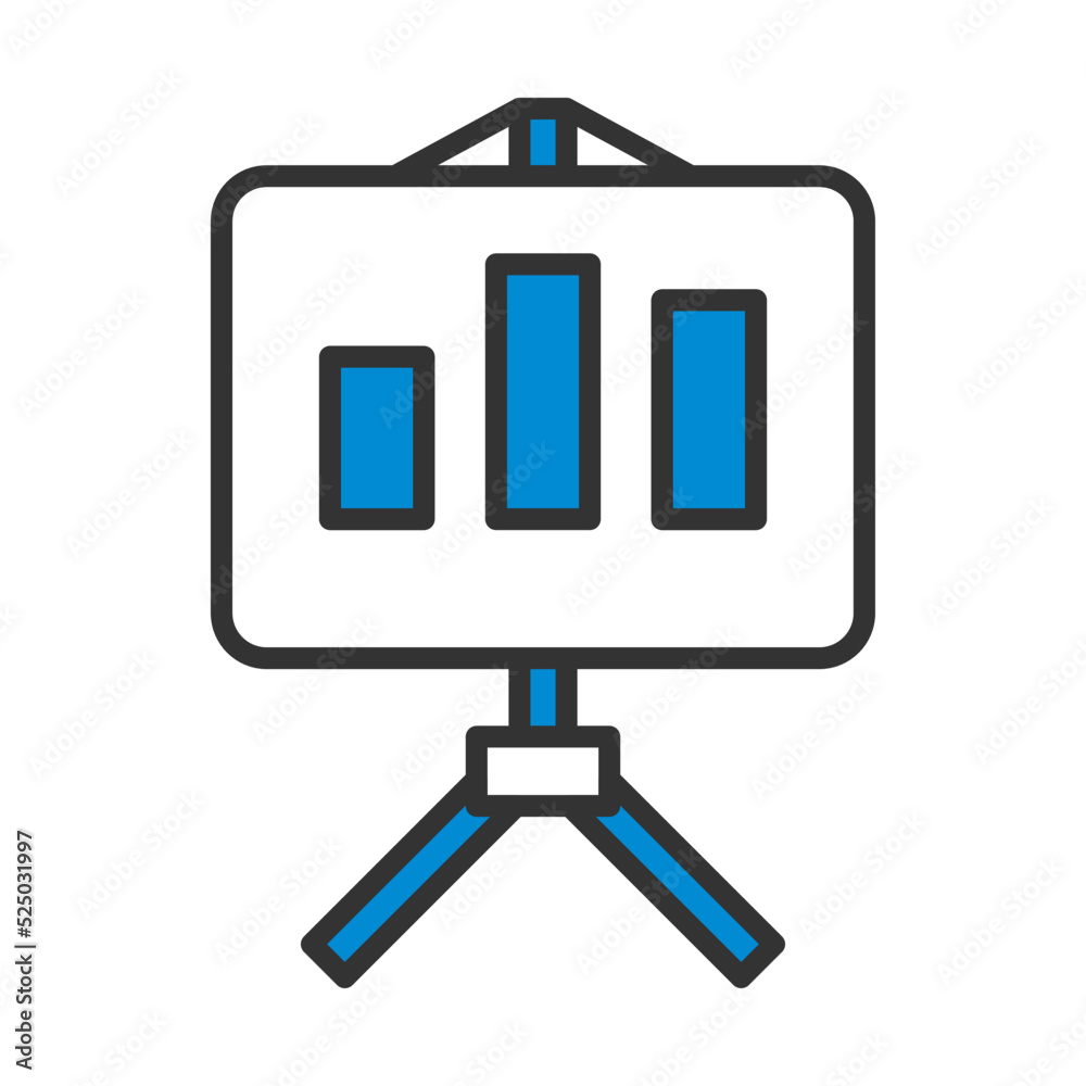 Wall mural analytics stand icon