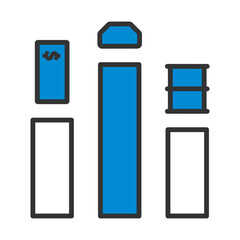 Oil, Dollar And Gold Chart Concept Icon