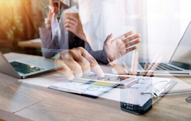 Business Consulting meeting working and brainstorming new business project finance investment concept