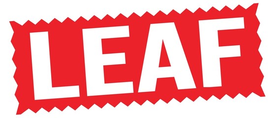 LEAF text written on red stamp sign.