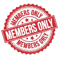 MEMBERS ONLY text on red round stamp sign