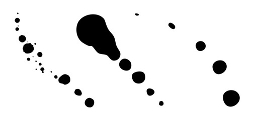 Splash ink set. Black spot stains. Splatter collection. Vector illustration