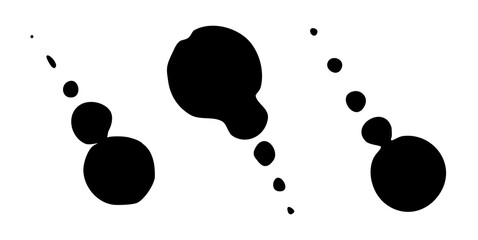 Splash ink set. Black spot stains. Splatter collection. Vector illustration