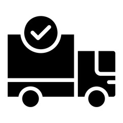 delivery truck glyph icon