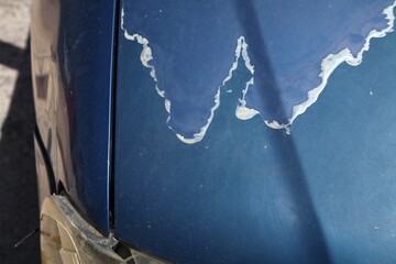 Sun damaged car paint