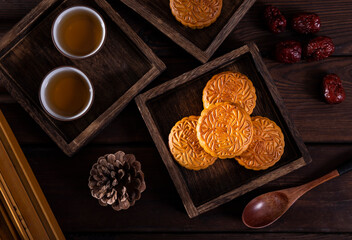 The traditional Chinese festival Mid-Autumn Festival food moon cake