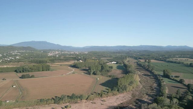 Tordera river from the air aerial images of the river affected by the drought in Spain 2022