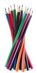 Fototapeta premium Colored pencils stand on a white. isolated