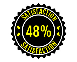 48% Satisfaction Sign Vector transparent background
