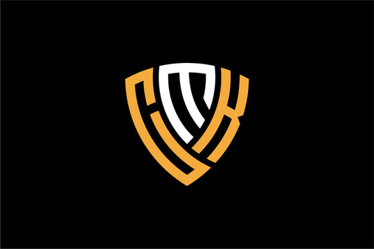 CMK creative letter shield logo design vector icon illustration