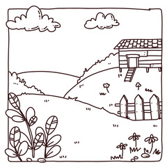 background with line farm
