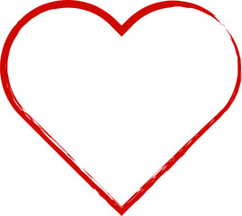 heart brush stroke design illustration isolated on transparent background