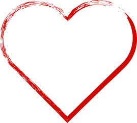 heart brush stroke design illustration isolated on transparent background