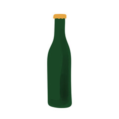 Green bottle illustration isolated on white background
