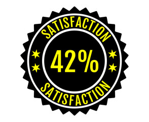 42% Satisfaction Sign Vector transparent background