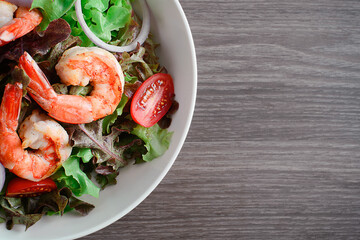 Mixed chef's salad bowl of leafy green salad