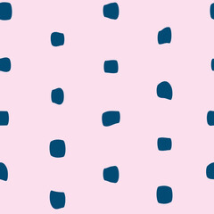 Hand drawn brush stroke dots vector seamless pattern 