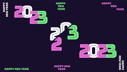 idea and concept think Creativity modern  2023 Happy New Year posters set. Design templates with  logo 2023 for celebration and season decoration. minimalistic trendy backgrounds for branding, banner,