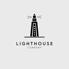 lighthouse design logo vector illustration used for brand company business