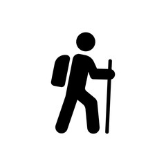 Hiking men icon. Travel concept