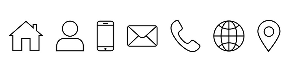 Contact business icon set simple design