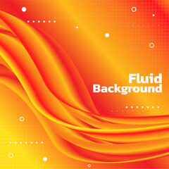 Fluid gradient background. object red to yellow gradient. background orage to yellow gradient. circle line, dot, liquid.